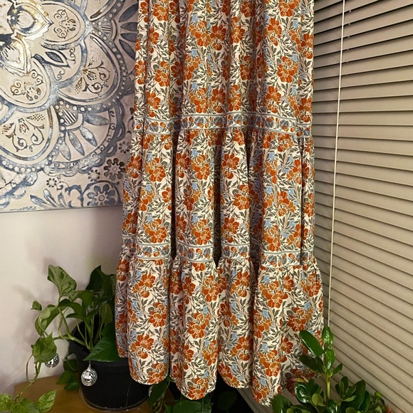Max Studio Orange Floral Pattern Maxi Dress - Picture 3 of 4